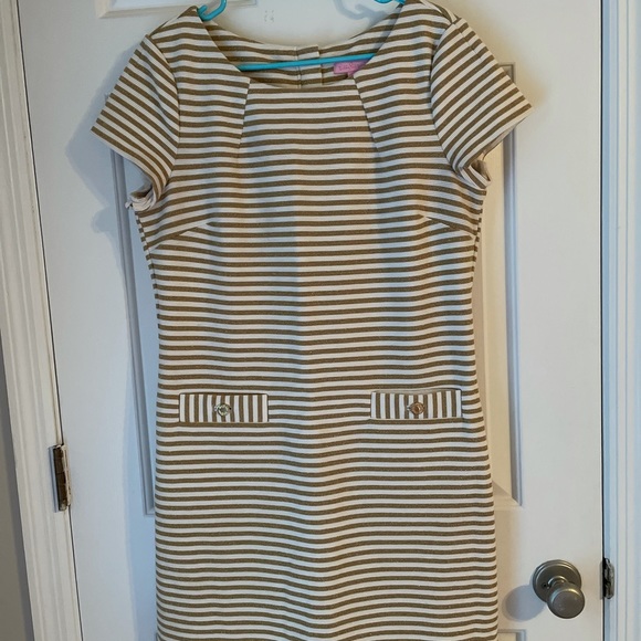 Lilly Pulitzer Dresses & Skirts - Lilly Pulitzer EUC Gold and Cream Dress Large